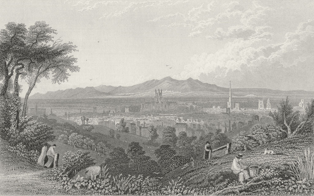 WORCS. Worcester, NE. Bartlett Friar ST 1830 old antique vintage print picture